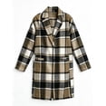 thumbnail image 4 of Tqcoqu Long Wool Blend Jacket for Women, Hooded Plaid Coat Oversized Button Down Shacket 2026 Fall Winter Casual Warm Trench Coats, 4 of 9