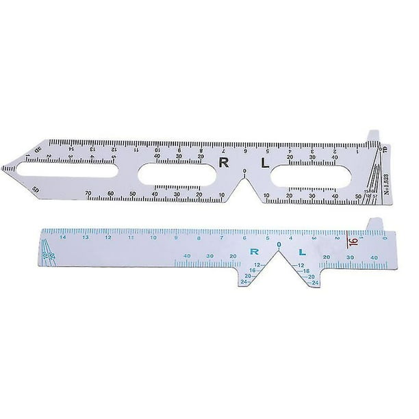 White Straight Edge Interpupillary Distance Ruler, 2 Pieces White ...