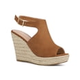 thumbnail image 1 of BLISSFUL STEP Sandales à Talon Compensé Plateforme à Bout Ouvert à Bride Arrière pour Femme Brun (Taille 6), 1 of 6