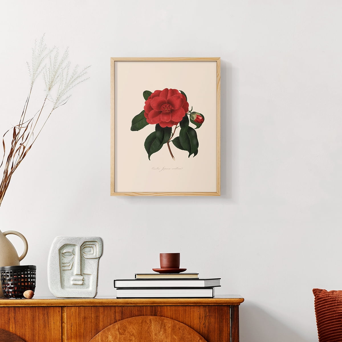 Vintage Floral Print CXCIII - 10in. x 8in. Vintage Framed Print in Natural Wood Frame