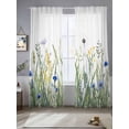 thumbnail image 5 of Sheer Curtains 96 Inches Long, Botanical Flower Light Filtering Window Curtains for Living Room, Watercolor Colorful Floral Herbs Plants Rod Pocket Voile Sheer Curtain Drapes, 52"W x 96"L, 2 Panels, 5 of 8