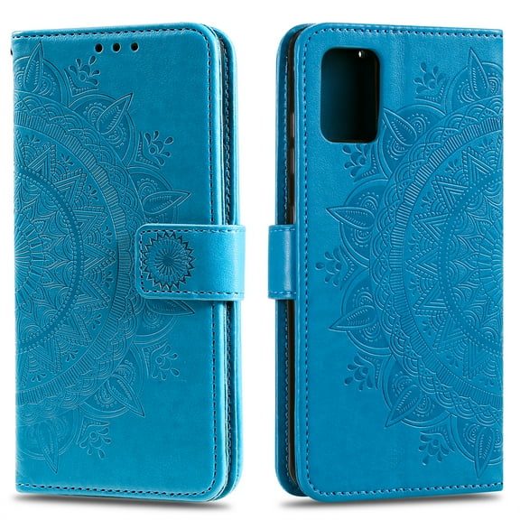 Allytech Galaxy A71 (4G) Case Cover, Premium PU Leather Folio Flip Kickstand Magnetic Clasp Wrist Strap Shockproof Anti-scratch TPU Back Cover Wallet Case for Samsung Galaxy A71 (4G), Blue