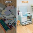 thumbnail image 3 of Desk Organizer with 3 Drawer, Multi-Functional Pencil Pen Holder for Desk, Desk Organizers and Storage with 8 Compartments, Desktop Organizer for Office Home Art Supplies (Blue), 3 of 7