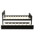 thumbnail image 6 of Harper & Bright Designs Twin Size Daybed with Trundle, Wooden Platform Bed with Headboard and Footboard for Bedroom, Espresso, 6 of 9