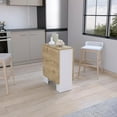 thumbnail image 3 of Depot E-Shop Detroit Folding Table with Expandable Design in 3 Forms, White/Macadamia, 3 of 7