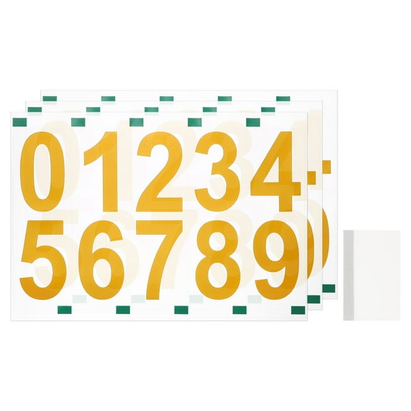 3 Hojas/30 Paquetes Números para Buzón para Exterior, 3" Etiquetas de Vinilo 0-9, Dorado