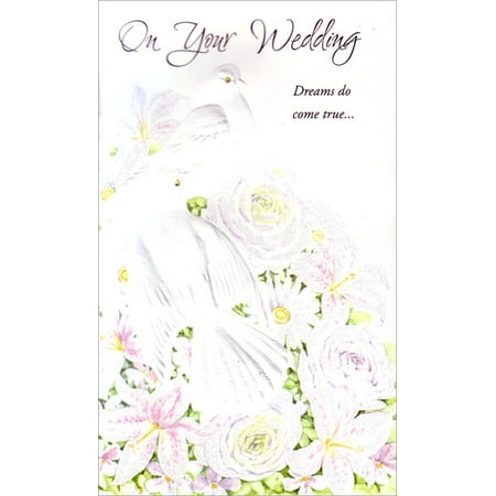- Freedom Greetings Doves on White Flower Arrangement Wedding / Marriage Congratulations Card