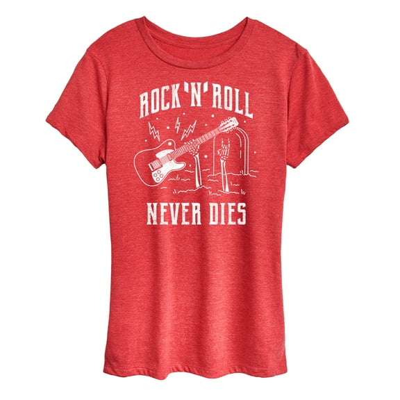 Instant Message - Rock n' Roll Never Dies - Women's Short Sleeve Graphic T-Shirt