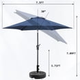 thumbnail image 2 of Autlaycil 7.5 FT Navy Blue Patio Umbrella and Matching Base, Push Button Tilt Market Umbrella, Crank and Sturdy Ribs for Garden, Deck, Yard, Pool, 2 of 7