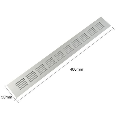 

50mm Aluminium Rectangular Cabinet Wardrobe Air Vent Grille Ventilation-Cover 50x400mm
