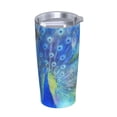 thumbnail image 2 of Kll Peacock Stainless Stainless Steel Vacuum Insulated Coffee Cup 20 Oz Lids And Straws,1 Metal Straws,1 Cleaning Brush, 2 of 9