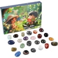 thumbnail image 1 of QIPOPIQ Christmas Advent Calendar, Natural Rocks Minerals Crystal Christmas Countdown Calendar, 24 Days Geology Stones Gemstone Learning Collection Kit Xmas Gift, 1 of 7