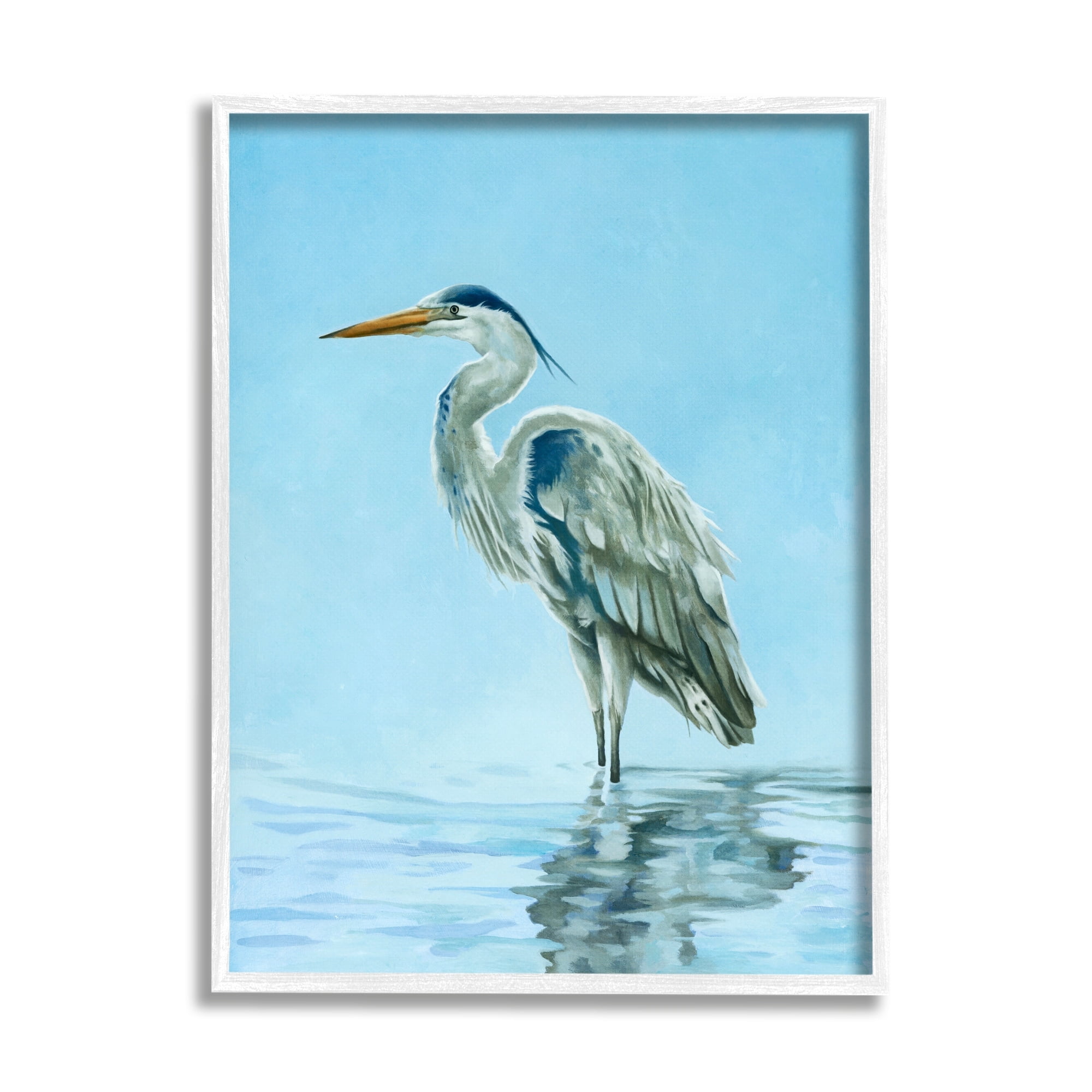 Stupell Industries Blue Heron Shallow Waters Aquatic Bird Painting, 16 x 20, Design by Lucca Sheppard