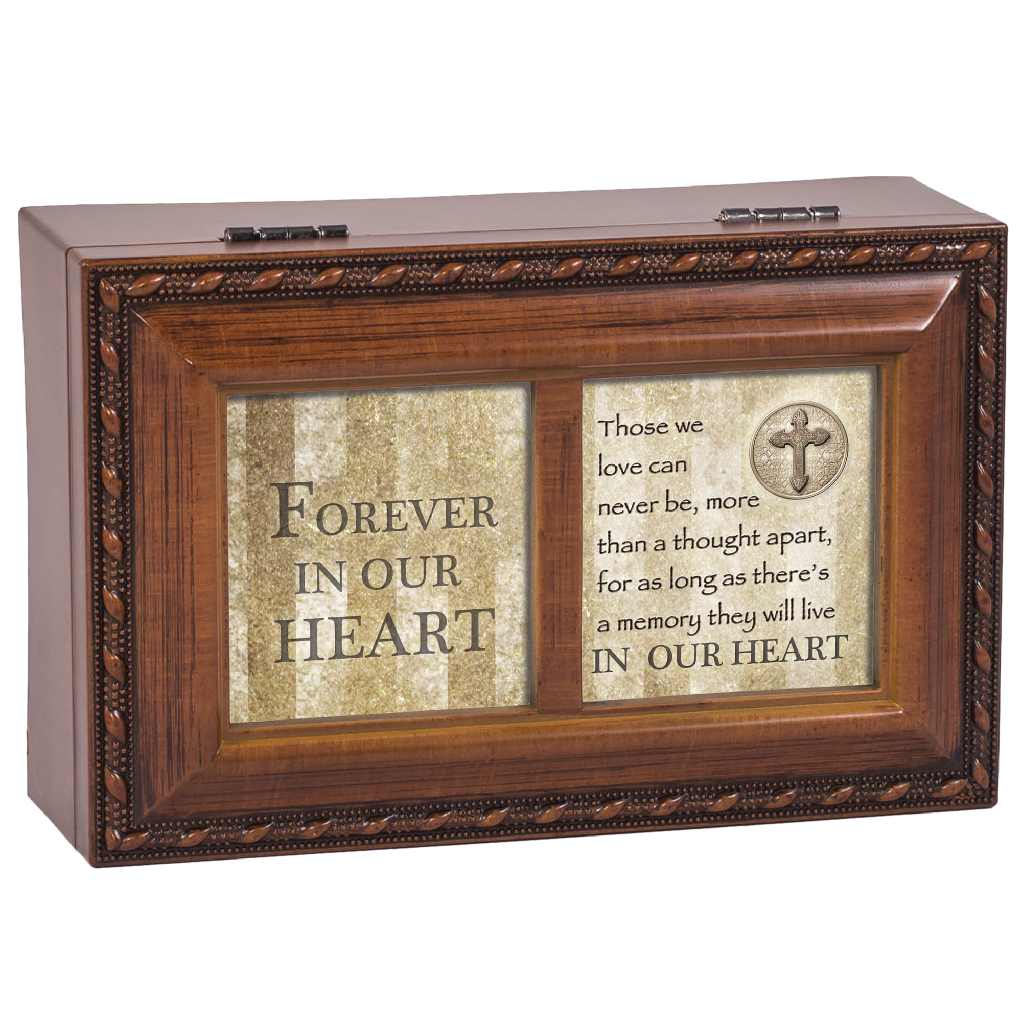 May You Find The Courage Jeweled Woodgrain Jewelry Music Box 