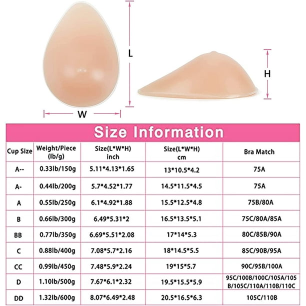 Pair of Silicone Breast Forms Mastectomy Prosthesis Fake Boobs Bra Enhancers