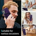 thumbnail image 6 of JTCASES for Samsung Galaxy S22 Plus Case, Lens Protective Frame Foldable Rotating Bracket 2-layer Anti-fall Shockproof Anti-scratch Rugged Shell for Samsung Galaxy S22 Plus, Darkpurple, 6 of 9