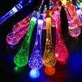 thumbnail image 3 of Crystal Waterdrop LED String Lights Solar Battery USB Powerful Outdoor Waterproof Fairy Lamp Decor Garden Lawn Street Christmas (WHITE,Battery 6m 40leds), 3 of 6