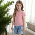 thumbnail image 5 of WhouRiu Little Girls Tshirts Back Bow Short Sleeve Tee Clothes Kids Loose Breathable Comfy Tops Pink,Sizes 5-6, 5 of 5
