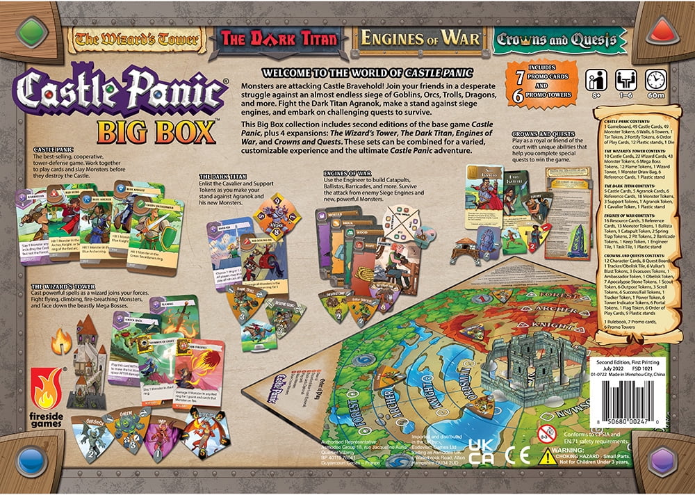 Castle Panic Big Box (2nd Edition), Family Board Game, Board Game for Adults and Family, Cooperative Board Game, Ages 8+, 1 to 6 Players, 60 Minutes, by Fireside Games