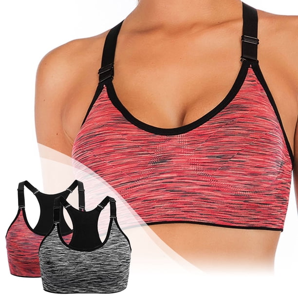WILLBEST Brasier Mujer Sujetadores Deportivos Para Mujer, De Alto Impacto, Para Yoga, Running, Sin Costuras, Para Gimnasio, Camiseta Sin Mangas, Chaleco De Fitness, Paquete De 2