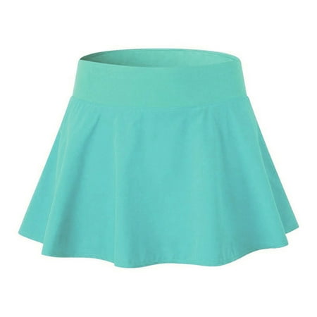 GEWSEY Dreamlux Skirts for Women High Rise Athletic Golf Tennis Skorts Built-in Shorts with Pockets Blue M