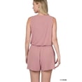 thumbnail image 4 of Zenana's Plus Size Sleeveless Romper with Elastic Waist & Keyhole Back Summer Loungewear, 4 of 5