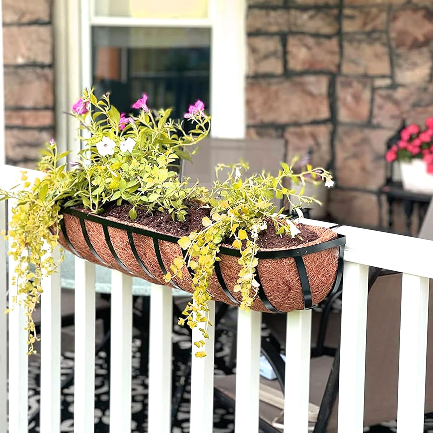 Coco Liners for Planters - 2 Pack 30 Inch Trough Coconut Liners for Planters, Window Box Coco Liners, 100% Natural Coconut Fiber Liners for Wall Hanging Basket, Window Box, Fence Baskets