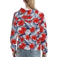 thumbnail image 7 of Lsque Leaves And Flowers Pattern Casual Women's Hoodie,Hooded Sweatshirt with Kangaroo Pocket,Pullover Hoodie with Eye-catching Drawstrings-X-Large, 7 of 7