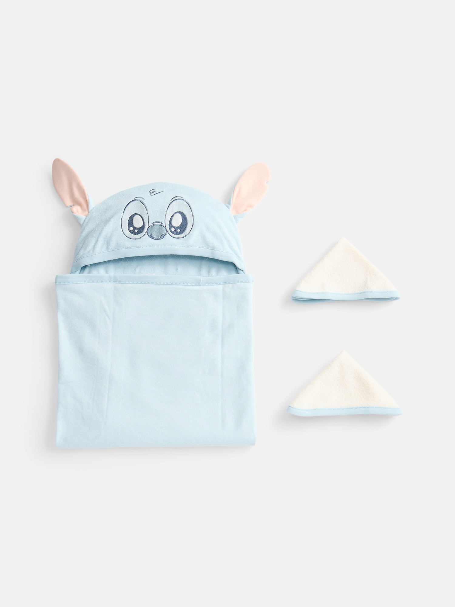 Disney Stitch Infant Baby Bath Set with Hooded Towel and Washcloths, 3-Piece, One Size