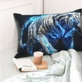 thumbnail image 4 of KLL Futuristic Blue Light White Tiger Pillow Covers Envelope Closure,Super Soft and Cozy Fuzzy Fleece Pillow Case Cover (No pillow core）, 4 of 5