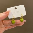 thumbnail image 1 of Pendientes de moda coreana, pendientes en forma de corazón. Material de goteo de aceite, 1 of 5