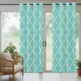 thumbnail image 3 of 1 Panel Outdoor Curtains for Patio Waterproof 54"x84", Turquoise Moroccan Weatherproof Privacy Outsides Curtains, Morocco Boho Ethnic Abstract Geometric Grommet Thermal Drapes for Cabana Porch, 3 of 8