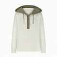 thumbnail image 4 of Godom Women's Hoodie Oversized Waffle Knit Tops Casual Shirts Long Sleeve V Neck Solid Color Casual Tunic Sweatshirt, 4 of 6