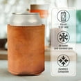 thumbnail image 6 of Oggfader Brown PU Leather Insulated Can Sleeve, Drop Resistant Multi-Size Beer Bottle Cozy for Party, Picnic, Fits Slim/Standard Cans & Bottles, 6 of 6