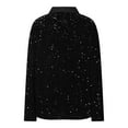 thumbnail image 6 of XPMWRP Women's Double Breasted Sparkle Sequins Coats Notch Lapel Trendy Style Jacket Long Sleeves Prom Coat with Pockets Black XXL, 6 of 6