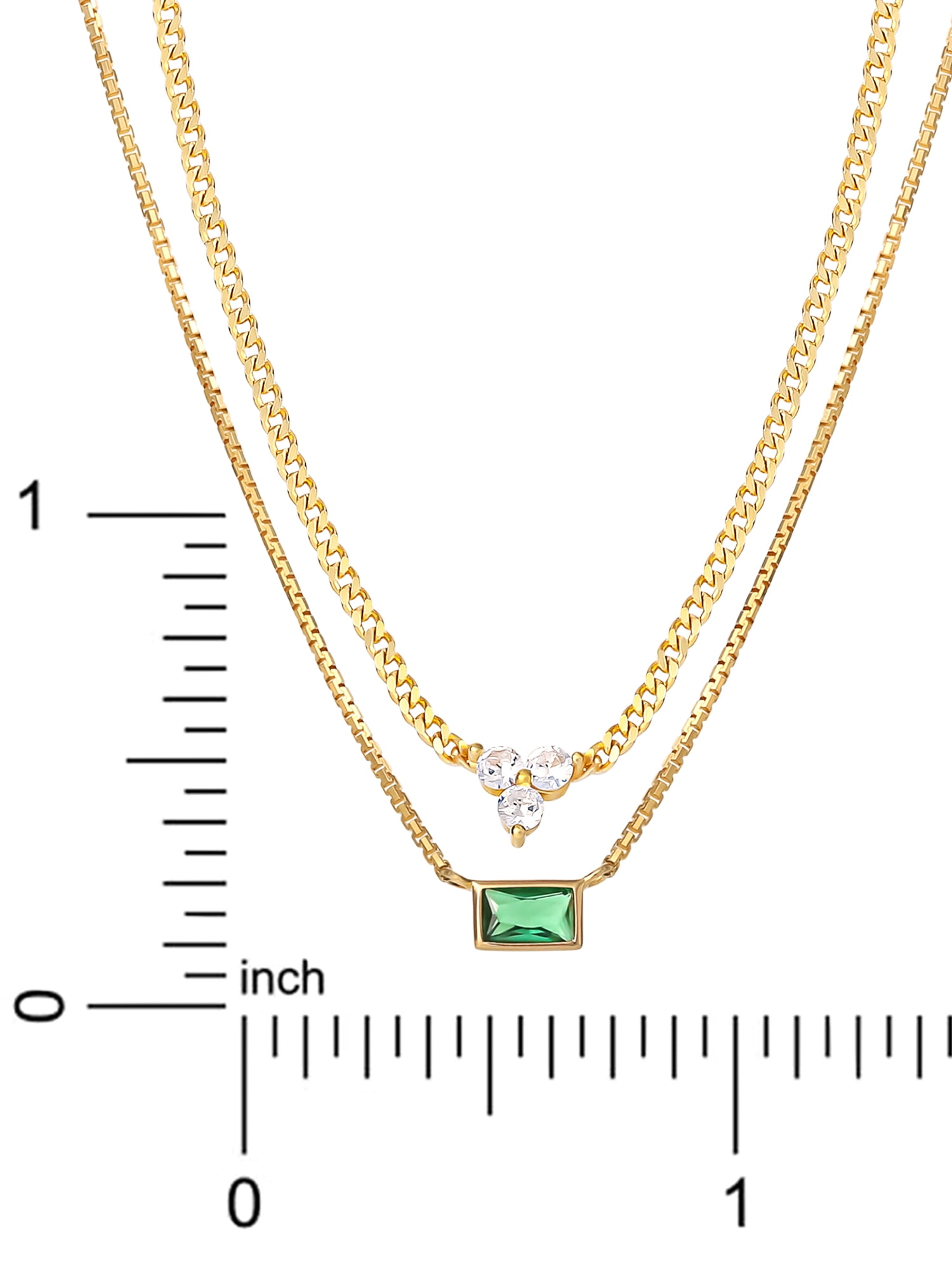 JS Jessica Simpson Women’s Gold Plated Sterling Silver CZ Layered Necklace