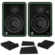 2 Mackie CR4-XBT 4" Reference Studio Monitor Speakers w/Bluetooth+Isolation Pads