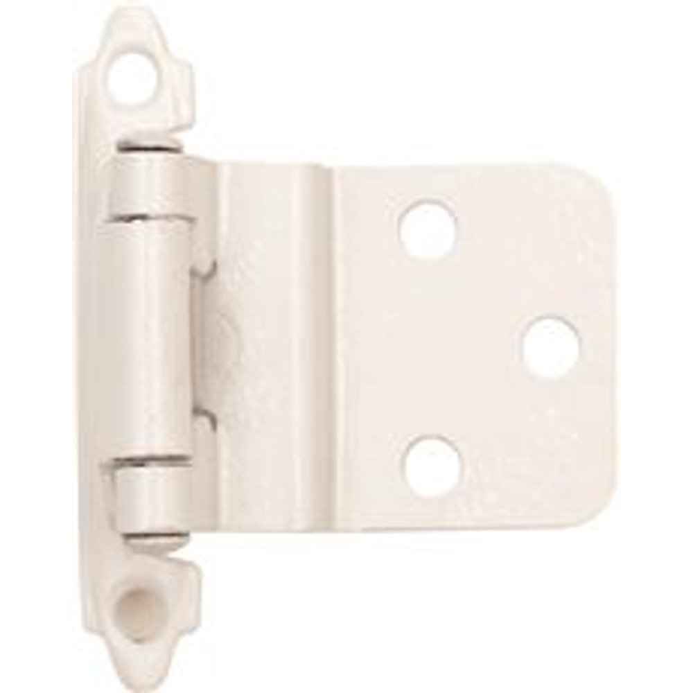 SELFCLOSING HINGE, 11/2 IN., 3/8 IN. INSET, WHITE, 10 PER