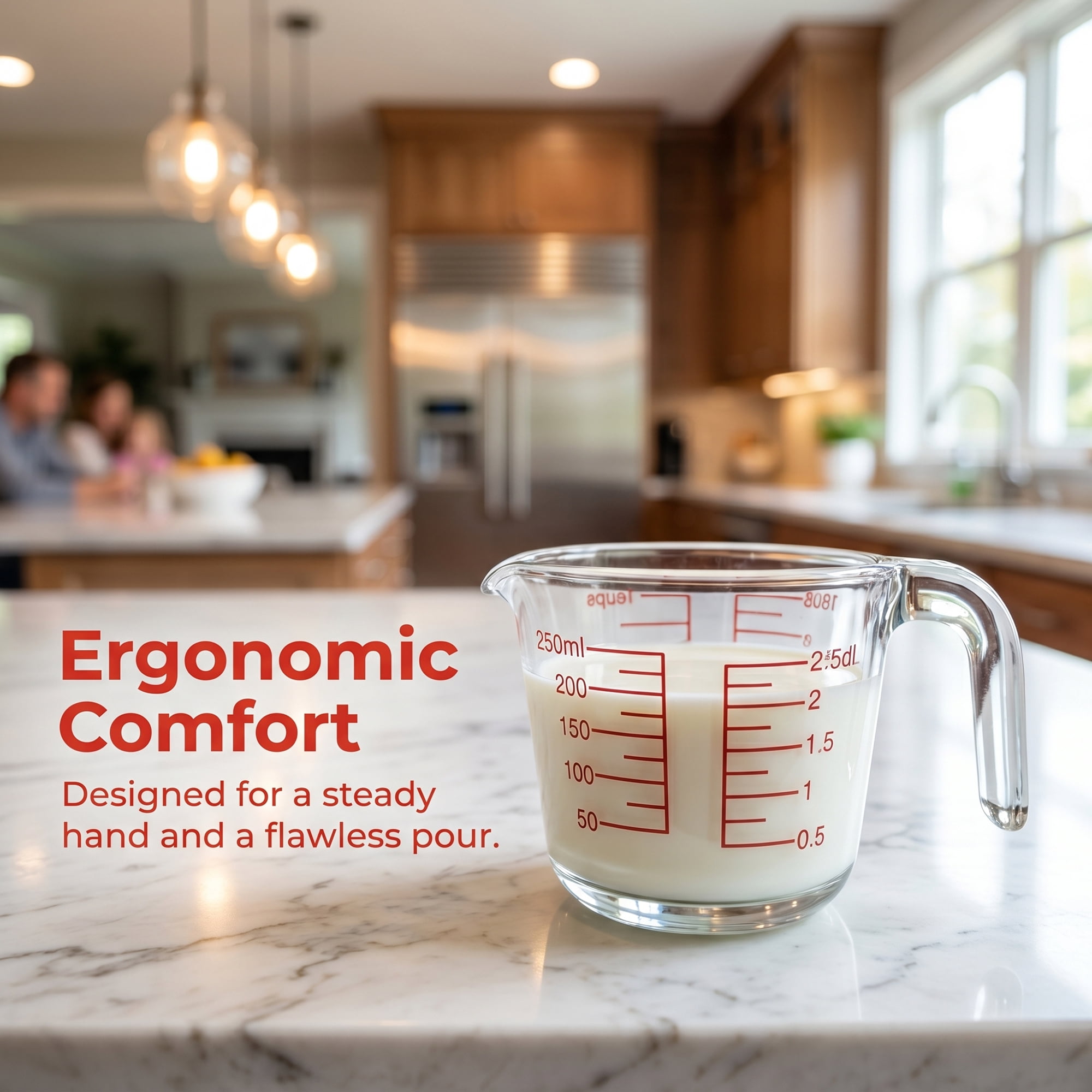 Unique Bargains Measuring Cup, 1 Cup Glass Measuring Cups for Kitchen Baking Clear 250ml