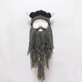 thumbnail image 2 of Adult Funny Knitted Viking Beard Beanie Horn Hat Winter Warm Mask, 2 of 4