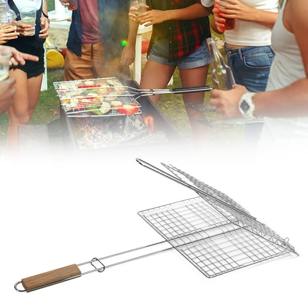 BBQ Grill Basket Stainless Steel Rustproof Multipurpose Fish Grill
