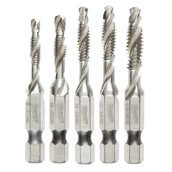 Milwaukee 48-89-4874 5-Piece SHOCKWAVE 1/4 in. Hex SAE Impact Drill and Tap Bit Set