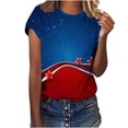thumbnail image 2 of BRGZLK Womens 4Th Of July T-Shirts Trendy Independence Day Flag Print Tee Loose Round Neck Short Sleeves Novelty Holiday Shirt Multicolor XXXL, 2 of 4