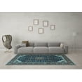 thumbnail image 3 of Ahgly Company Indoor Rectangle Medallion Light Blue Traditional Area Rugs, 8' x 10', 3 of 4