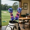 thumbnail image 4 of Yuyamidu Purple Sunset Golf Club Head Covers Coconut Tree Driver Fairway Wood Hybrid Golf Head Cover Waterproof Golf Headcovers for Men Women, 4 of 7