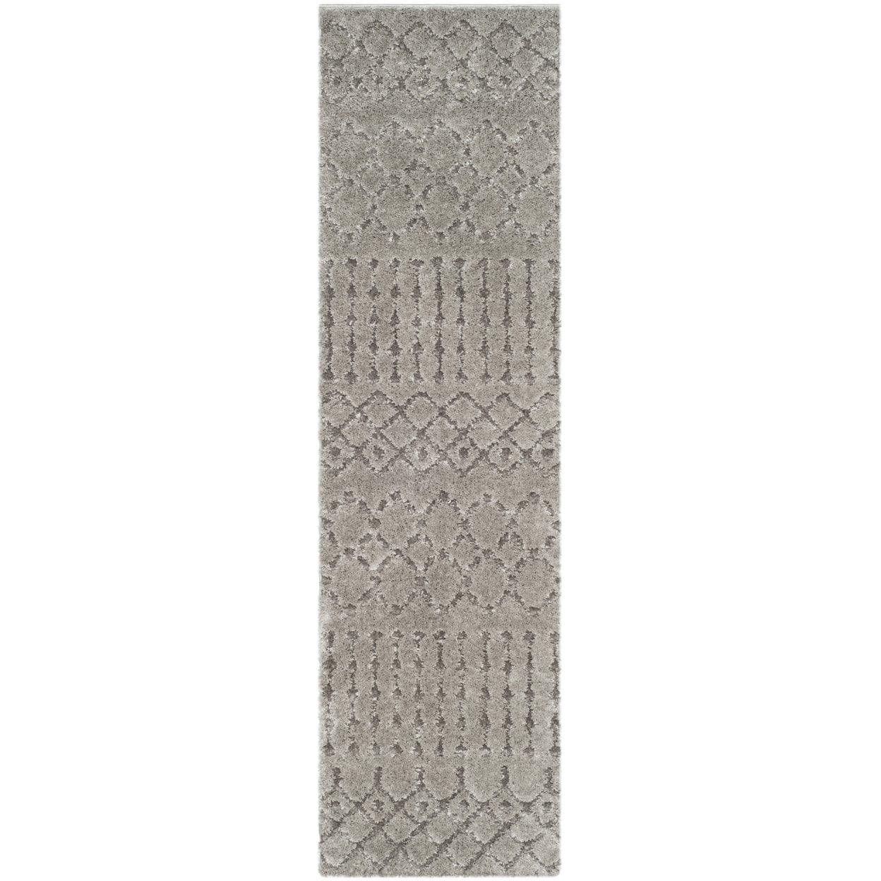 SAFAVIEH Sparta Stewart Geometric Polyester Shag Area Rug, Dark Grey, 6'7" x 9'6"