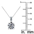 thumbnail image 2 of Precious Stars 14K White Gold Ladies 6mm Round-cut Cubic Zirconia Solitaire Pendant with 16" Chain Necklace, 2 of 5