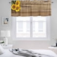 thumbnail image 3 of 2 Pack Retro Valance for Window Sunflowers Rustic Wood Grain Texture Pastoral Style Kitchen Valance Rod Pocket Short Curtain Topper Decorative Window Treatment for Living Room Bedroom 42"x12", 3 of 8