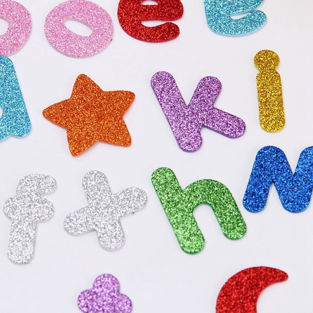 Stickers Paillettes Lettres Alphabet En Mousse EVA - 121 Pièces Autocollantes DIY Couleurs Vives Pour Créativité Enfant