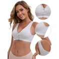 thumbnail image 3 of DARING DIVA Front Close Wirefree Padded Maternity Cross V-Neck Bra 3XL Light Gray, 3 of 6